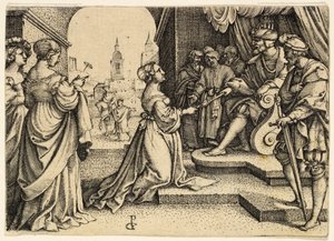アハシュエロスの前のエステル 作： Georg Pencz