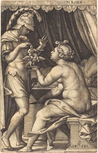 ペナテスをジェイソンに返すメデア 作： Georg Pencz