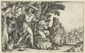 イサクのアブラハムの犠牲 アブラハムの物語（シリーズタイトル） 作： Georg Pencz