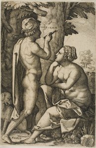 ギリシアのヒロインより パリスとオイノーネ 作： Georg Pencz