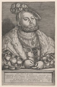 ザクセン選帝侯ヨハン・フリードリヒの肖像、1543年。 作： Georg Pencz