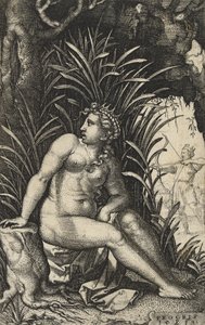 プロクリスとケファルス、1539年（敷設紙に彫刻） 作： Georg Pencz
