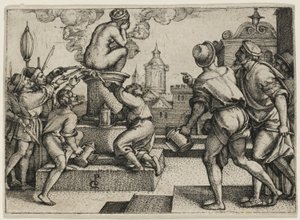 The Story of the Magician Virgil より、罰せられた娼婦 作： Georg Pencz