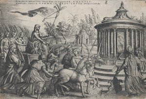 ペトラルカの勝利より、純潔の愛への勝利。 作： Georg Pencz