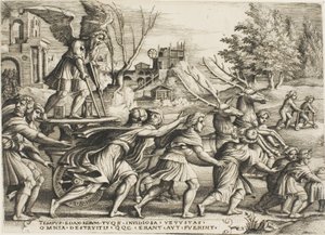 The Triumph of Time、The Triumphs of Petrarch のプレート 4 作： Georg Pencz