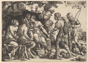 テティスとカイロン、1543年。 作： Georg Pencz