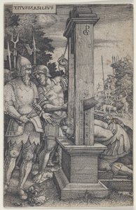 タイタス・マンリウス、ローマの英雄、1535年。 作： Georg Pencz