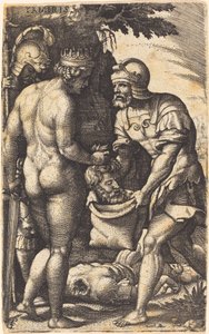 キュロスの首を持つトミュリス 作： Georg Pencz