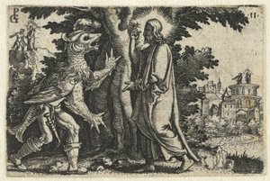 悪魔によるキリストの誘惑 キリストの生涯（シリーズタイトル） 作： Georg Pencz