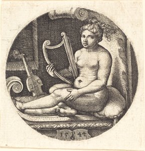 ハープを持つ女性 作： Georg Pencz