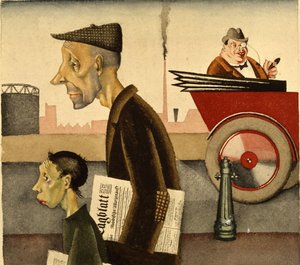 新聞の人々、1921 作： Georg Scholz