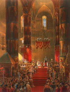 1856年、モスクワの皇帝アレクサンドル2世の戴冠式でメトロポリタンが手放した。 作： Georg Wilhelm Timm