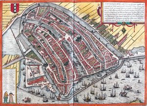 オランダ、アムステルダム 作： Georg and Hogenberg Franz (1535 90) Braun