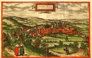 フランスの田舎町、ブラモン 作： Georg and Hogenberg Franz (1535 90) Braun