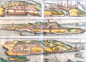 カサブランカ、アゼムール、ディウ、ゴア、モロッコ、インド 作： Georg and Hogenberg Franz (1535 90) Braun