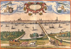 オランダ、カンペン 作： Georg and Hogenberg Franz (1535 90) Braun