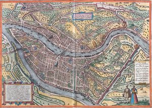 フランス、リヨン 作： Georg and Hogenberg Franz (1535 90) Braun