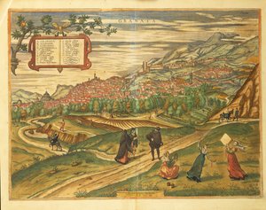 Georg BraunのCivitates Orbis Terrarumによるグラナダの地図