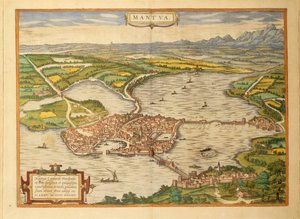 ゲオルグ・ブラウンの「Civitates Orbis Terrarum」よりマンチュアの地図