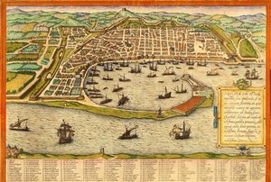 イタリア、メッシーナ 作： Georg and Hogenberg Franz (1535 90) Braun