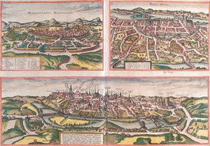 フランス、モンペリエ、トゥール、ポワチエ 作： Georg and Hogenberg Franz (1535 90) Braun