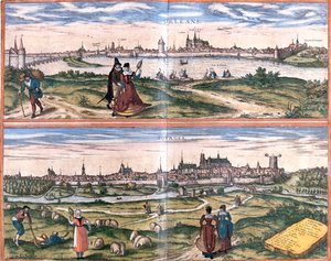 フランス、オルレアン、ブールジュ 作： Georg and Hogenberg Franz (1535 90) Braun