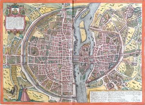 フランス、パリ 作： Georg and Hogenberg Franz (1535 90) Braun