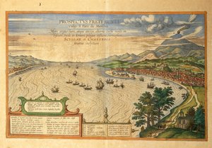 ゲオルグ・ブラウンの「Civitates Orbis Terrarum」よりメッシーナ海峡 作： Georg Braun and Hogenberg Franz