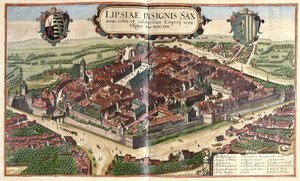 ドイツ・ザクセン州ライプツィヒ（版画 作： Georg Braun and Hogenberg Franz