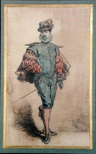 歴史的な衣装を着た男性キャラクター（鉛筆、インク、水彩、紙） 作： George Sand