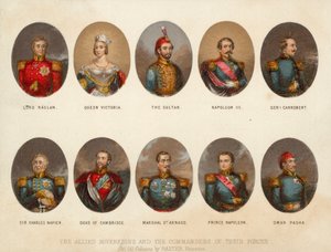 クリミア戦争における連合国の主権者と軍司令官 作： George (after) Baxter