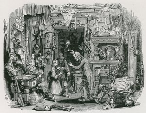 見知らぬ人がリトル・ネルを家に連れてきた」（エングレービング 作： George (after) Cattermole