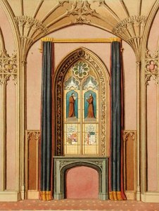 聖ミカエル美術館の窓（ジョン・ブリトン作「フォンシル修道院のグラフィックと文学的イラスト」より、H.ショーがエッチングしたもの 作： George (after) Cattermole