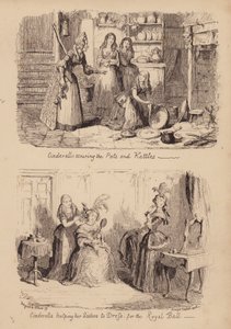 シンデレラとガラスの靴（版画） 作： George (after) Cruikshank