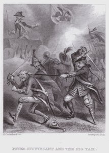ピーター・スタイヴェサントと豚の尻尾（版画 作： George (after) Cruikshank