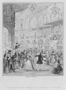 ラネラグのロタンダで踊るランダルフとヒルダ（彫刻 作： George (after) Cruikshank