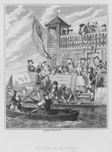 テムズ河畔の愚行」（エングレービング 作： George (after) Cruikshank