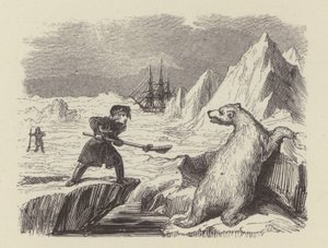 ホッキョクグマを仕留める若き日のネルソン(エングレービング) 作： George (after) Cruikshank