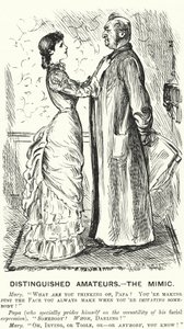 パンチの漫画Distinguished Amateurs - the Mimic (Engraving) 作： George (after) Du Maurier