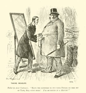 計測中（彫刻 作： George (after) Du Maurier