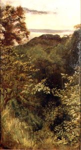The Glen, Naworth, Cumbria（パネルに油彩） 作： George 9th Earl of Carlisle Howard