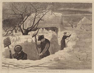 A Winter-Morning - Shoveling Out、1871 年発行。 作： George A. Avery