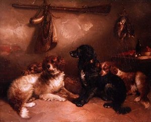 撮影後 - スパニエルのカルテット 作： George Armfield
