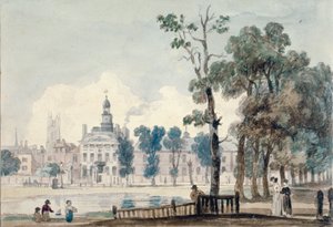 旧ベツレヘム病院の外観、ムーアフィールズ、ロンドン市、1811 年 作： George Arnald