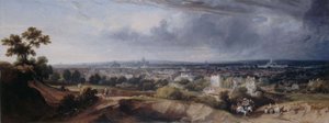 1822年、モンマルトルの高台から見たパリ。 作： George Arnald