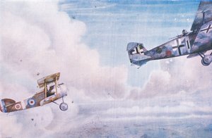 Aerielの決闘：The Blind Spot、Cassells History of the British People発行、Waverley Book Company Limited、c.1940 作： George Arnold