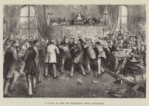 サンフランシスコ証券取引所でのパニック 作： George Augustus Sala
