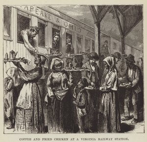 バージニア鉄道駅でのコーヒーとフライドチキン 作： George Augustus Sala