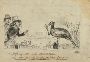 ハンターに逆らうキジ 作： George Augustus Sala