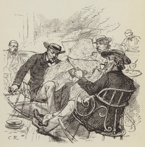 論文を読んで、椅子を揺する 作： George Augustus Sala